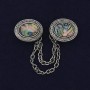Brooch for Cardigans halite silver-toned metal, diameter 18mm±, chain length 9cm+