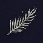 Brooch Leaf Silvered Metal 59x28mm+