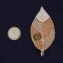 Magnetic Brooch in Beige-Tone Cat's Eye with Golden Metal 65x31mm+