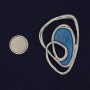 Magnetic Brooch Accent blue-silvery metal 37x54mm+