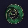 Brooch Accent with Green Enamel and Crystals in Gold-tone Metal 48x45mm+