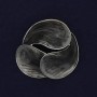 Brooch Accent Gray Enamel Silver Metal 44mm+