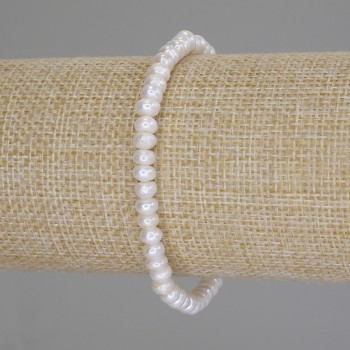 Bracelet Freshwater Pearls, diameter 5×3mm +-, length 18cm (stretch)