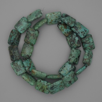 African Turquoise Beads Rectangular 15–18×12 mm on Thread, 40 cm Length +
