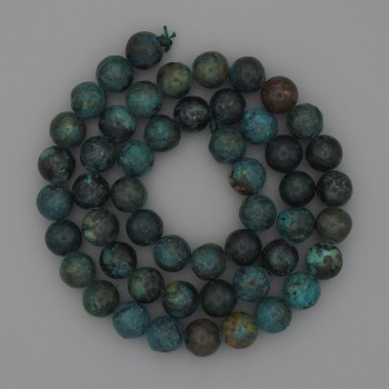 African Turquoise Beads smooth round 8mm on thread, length 39cm +