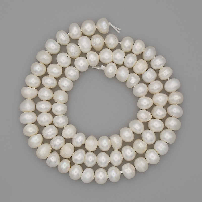 Freshwater Pearl Beads 5x4mm on Thread, 36cm Length