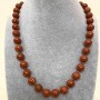 Red Jasper Beads smooth spheres, 10mm diameter ±, length 45cm ± with clasp
