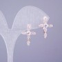 Earrings Xuping 18K Gold Plating with White Crystals Cross, 20x15mm diameter+