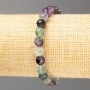 Bracelet Fluorite Natural Stone Bead Brushed Sphere 8mm ±, 18 cm (stretch)