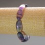 Fluorite Bracelet with Natural Stone Oval Beads, 10x20mm, Stretch, 18 cm