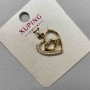 Xuping Pendant "Heart" with White Crystals, 18K Gold Plated, Ø 18mm ±, length 26mm ±