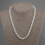 Necklace White Quartz Faceted Cube Beads, 6mm diameter, 50mm length, with clasp