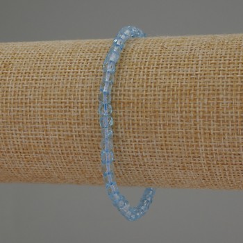 Bracelet Natural Topaz, faceted cube stone, diameter 4x4 mm±, length 18 cm±, stretch