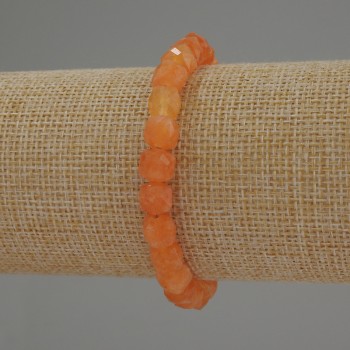 Bracelet Jade Mashan Faceted Cube, diameter 7x7mm±, length 18cm± Stretch