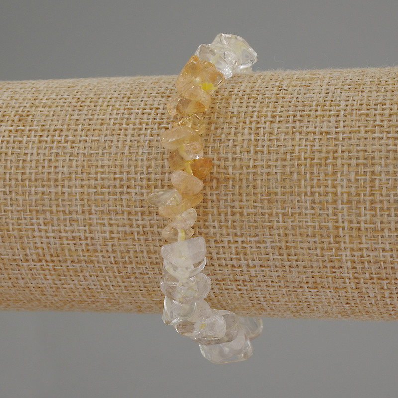 Bracelet Citrine Chip, diameter 4-8×2-4mm +-, length 18cm +-, stretch