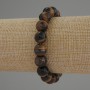 Tiger's Eye Ball Bead Bracelet, smooth round beads 10mm diam., stretchy length 18cm
