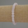 Kunzite Beaded Cube Bracelet, 6mm diameter, 18cm length stretch
