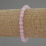Kunzite Bead Bracelet, smooth round beads 6mm, stretch bracelet 18 cm