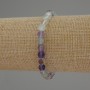 Fluorite Bracelet, Natural Stone, Faceted Bead, 6mm Diameter, 18cm Length, Stretch