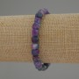 Bracelet with Natural Fluorite Beads: Faceted Cube, 7mm diameter, 18cm length, stretch