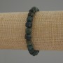 Bracelet Green Jasper Faceted Cube, diameter 7mm±, length 18cm stretch