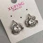 Earrings Xuping Rhodium with White Stone and White Crystals 15mm +