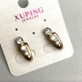 Xuping earrings with white crystals 7x18mm ± gold plating 18K