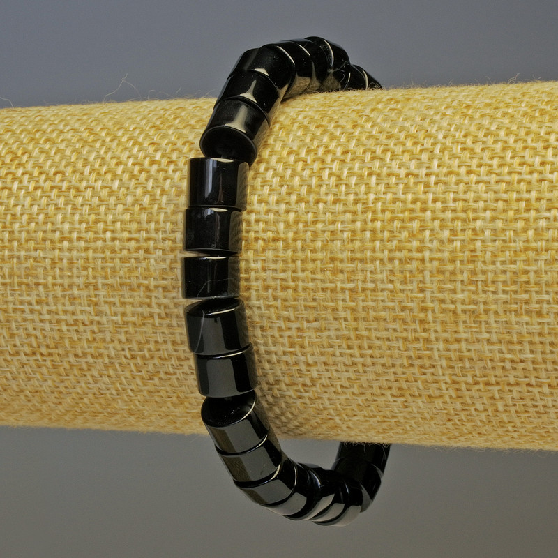 Agate Cylinder Bead Bracelet, diameter 8x5mm, length 18cm stretch