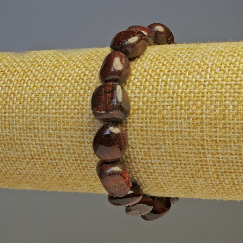 Bracelet Bull's Eye Natural Stone Faceted, diameter 13x11mm+-, diameter 11x9mm+-, length 18cm stretch