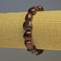 Bracelet Bull's Eye Natural Stone Faceted, diameter 13x11mm+-, diameter 11x9mm+-, length 18cm stretch