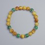 Bracelet with Cat's Eye and Malachite, smooth 8mm beads ± (stretch), length 18cm± with metal inserts