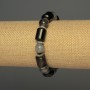 Agate Bracelet - Dragon Veins Cylinder Beads 14x108mm±, Dragon Veins sphere 10mm±, length 18cm±, stretch