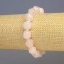 Bracelet Pink Quartz natural gemstone multifaceted, diameter 11x11mm±, length 18cm± stretch