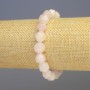 Bracelet Pink Quartz Natural Stone Faceted, 8x8mm Diameters, 18cm Length, Stretch