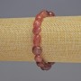 Bracelet Strawberry Quartz natural stone faceted, diameter 8x9x6mm+-, length 18cm+- stretch