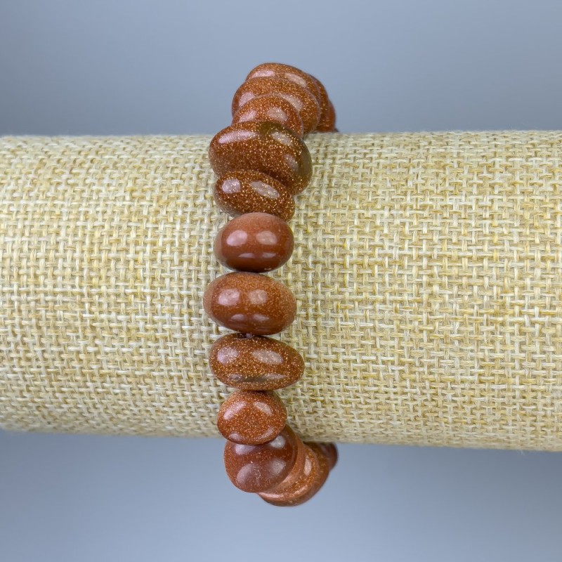 Bracelet Aventurine Golden Sand Tumbled, diameter 7-10×10-12mm+-, length 18cm+-, elastic