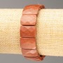 Elastic bracelet with natural Aventurine Golden Sand faceted rectangular link 16.5×11.5 mm ±, length 8 in (20 cm)