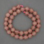 Strawberry Quartz Beads, smooth round 10mm diameter, 39cm length on thread