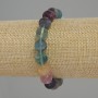 Fluorite Bracelet with Natural Stone Smooth Beads, 10mm ±, length 18cm ± (stretch)