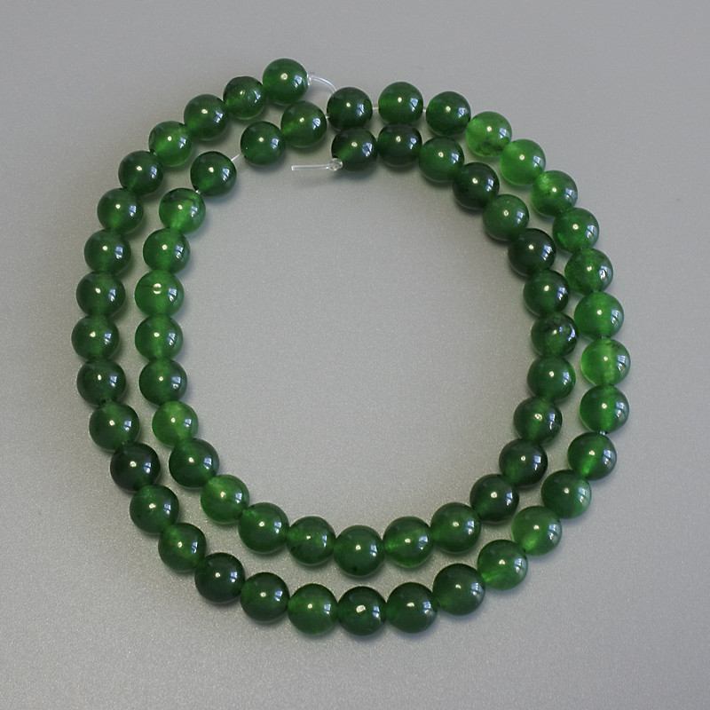 Chrysoprase Beads Smooth Sphere 6mm ± on Thread, 37cm+ Length