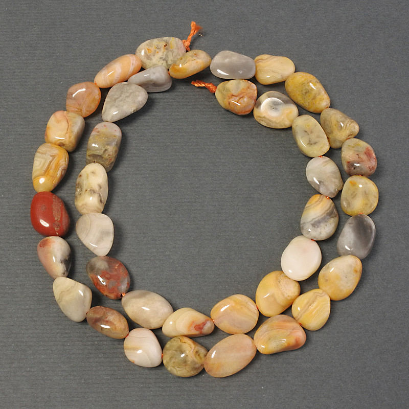 Landscape Jasper Beads on Thread, faceted, diameter 10-12×8 mm±, thread length 39 cm±
