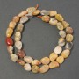 Landscape Jasper Beads on Thread, faceted, diameter 10-12×8 mm±, thread length 39 cm±