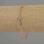 Xuping bracelet with white crystals Gold-plated 18K, 4mm± beads, length 17-21 cm± with extension chain
