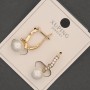 Xuping Earrings with White Cubic Zirconia and Mallorca Pearl Pendant, 8mm diameter ±, 20mm length ±, 18K Gold Plating