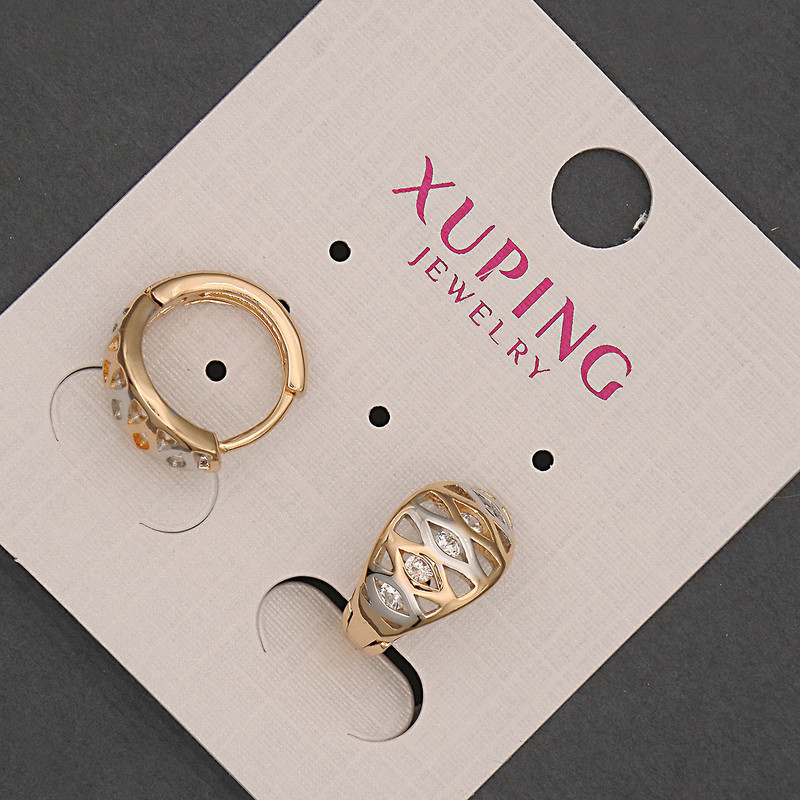 Earrings Xuping Gold Plating 18K and Rhodium 8x14mm