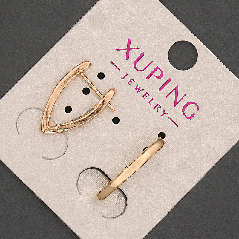 Xuping Earrings with White Crystals, diameter 2.5mm±, length 20mm±, 18K Gold Plating