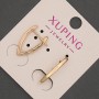 Xuping Earrings with White Crystals, diameter 2.5mm±, length 20mm±, 18K Gold Plating