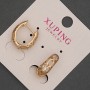 Xuping Earrings with White Rhinestones, 6mm diam. +/-, 17mm length +/- 18K Gold Plating