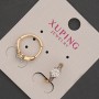 Xuping Earrings with White Crystal Rings, 4 mm± White Crystal, 18K Gold-Plated