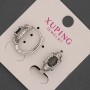 Xuping Earrings with Black Cz, length 18mm±, thickness 8mm±, rhodium